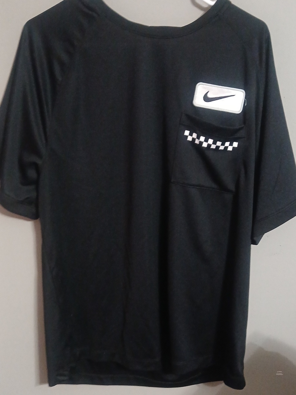 Nike Black Short-Sleeve Tee with White Swoosh Patch